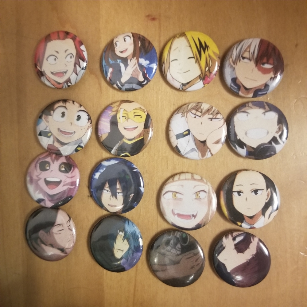 16 my hero academia pin set